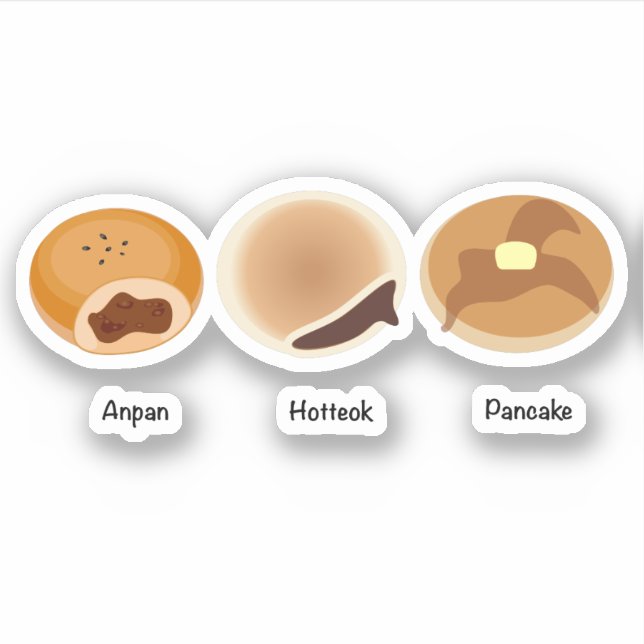 Adesivo Anpan,Hotteok,Panqueca (Frente)