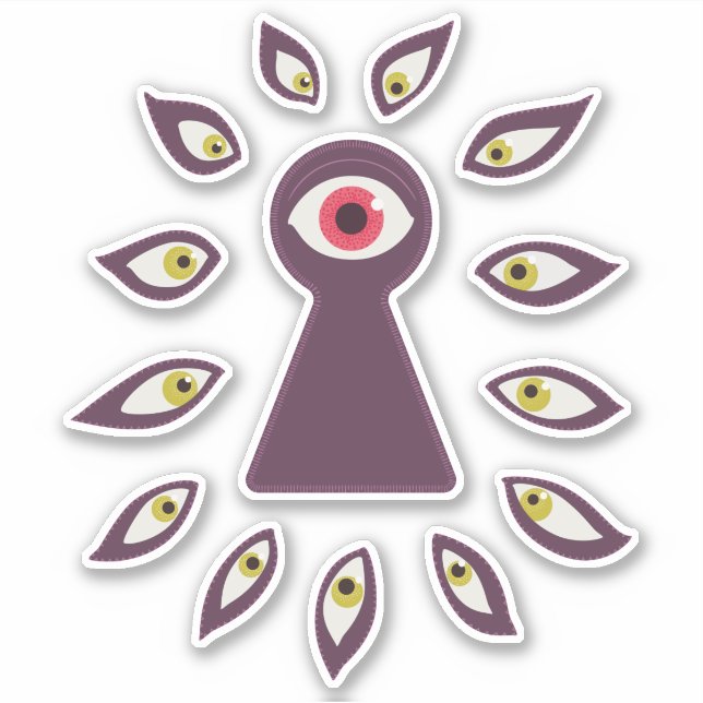 Adesivo Ansiedade Paranoica Olho Espiador (Frente)