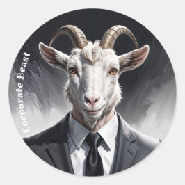 Adesivo Anthropomorphic goat businessman headshot
