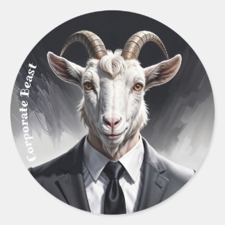 Adesivo Anthropomorphic goat businessman headshot