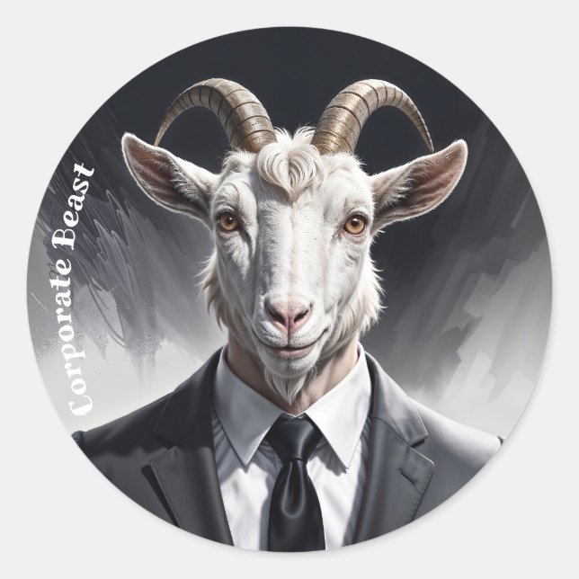 Adesivo Anthropomorphic goat businessman headshot (Frente)