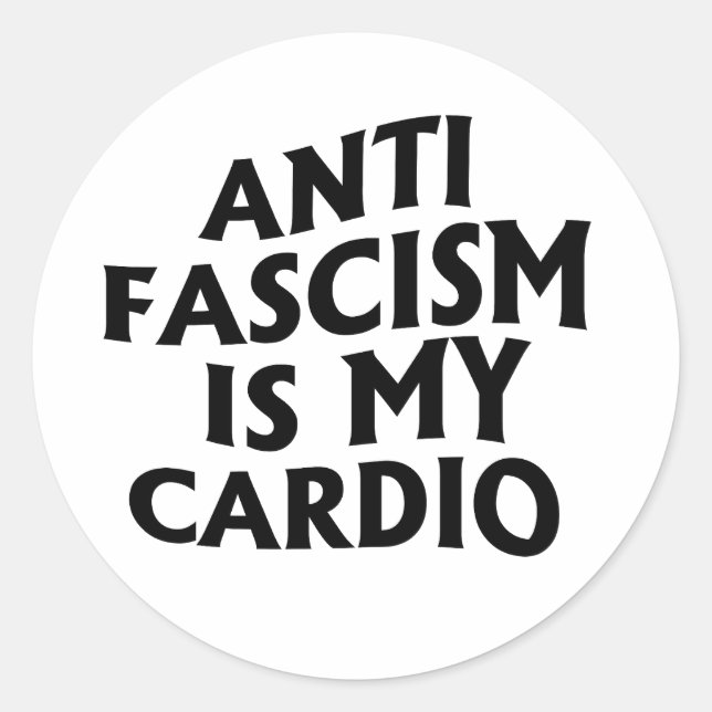 Adesivo Anti-fascismo é meu Cardio (Frente)