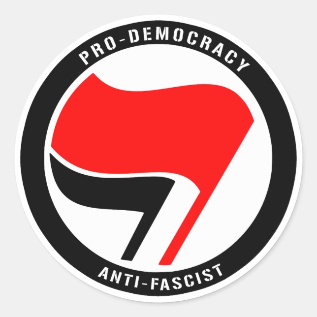 Adesivo Anti-fascismo pró-democracia (Frente)