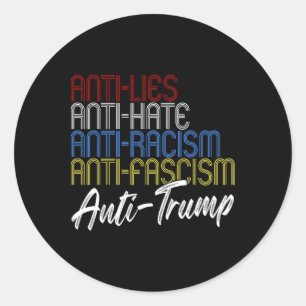 Adesivo Anti-mentiras Anti-ódio Anti-racismo Anti-fascismo