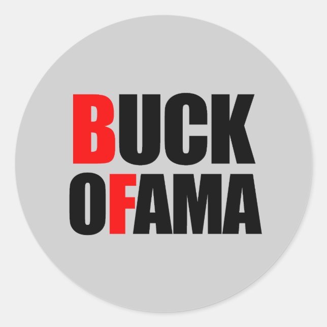 Adesivo Anti-Obama - BUCK OFAMA 2 preto (Frente)