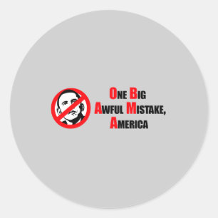 Adesivo Anti-Obama Bumpersticker - um misake terrível