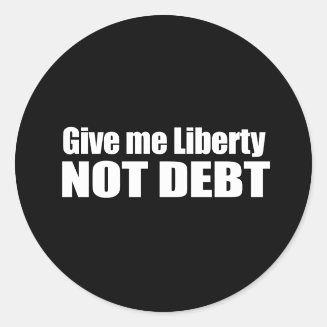 Adesivo Anti-Obama - dê-me liberdade e não dívida (Frente)