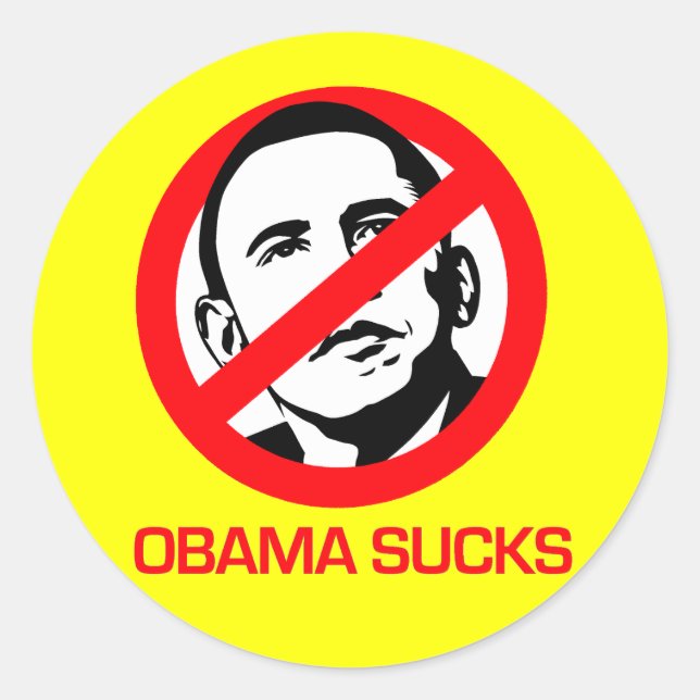 Adesivo Anti-Obama - Obama Sucks (Frente)