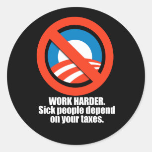 Adesivo Anti-Obama - trabalho mais duramente. as pessoas