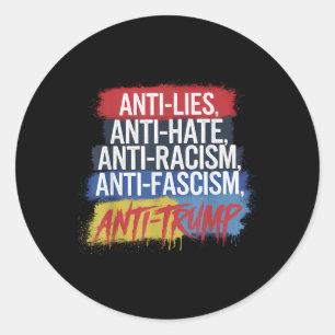Adesivo Anti-Ódio Mentira Racismo Fascismo Resiste Trump P