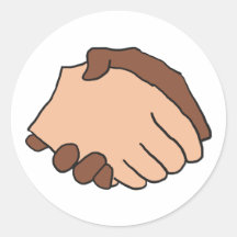 Anti-Racista de aperto de mão preto e branco