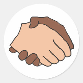 Adesivo Anti-Racista de aperto de mão preto e branco