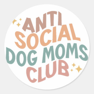 Adesivo Anti Social Dog Mães Club