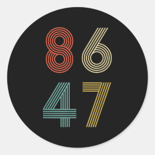 Adesivo Anti Trump 8647 86 47 Impeach 47 Retro