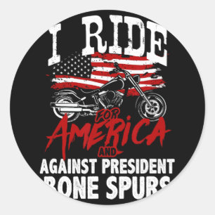 Adesivo Anti-Trump Biker Resiste Contra Presidente Bone Sp