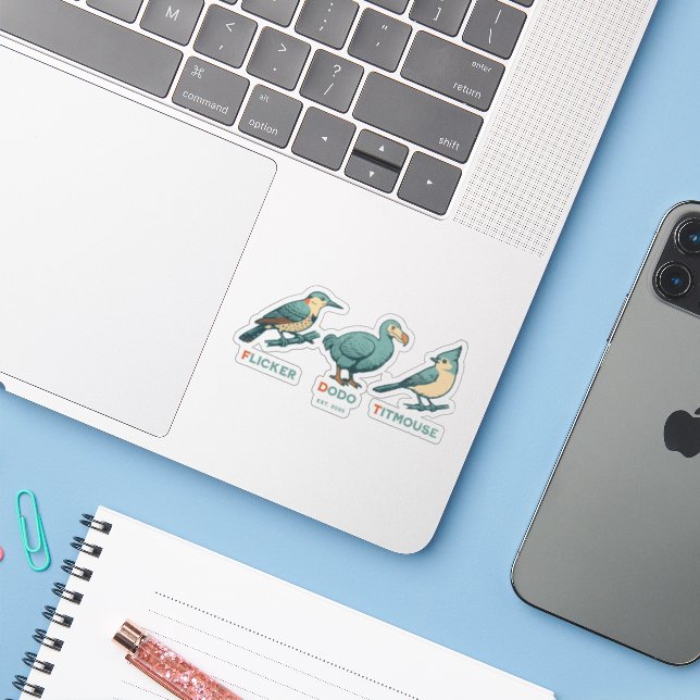 Adesivo Anti-Trump Bird Dodo Flicker Titmouse (Notebook com iPhone)