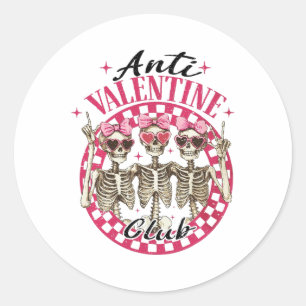 Adesivo Anti Valentine Club Funny Dia de os namorados Vint