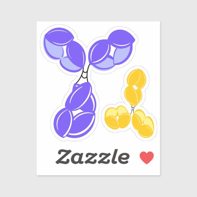 Adesivo Anticorpos IgG 1 ou 4, roxo e amarelo (Folha)