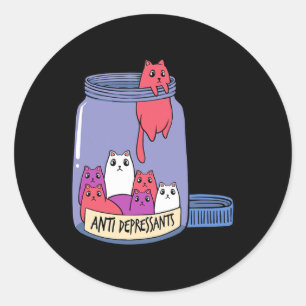 Adesivo Antidepressivo Gatinho Da Saúde Mental Médico Pet