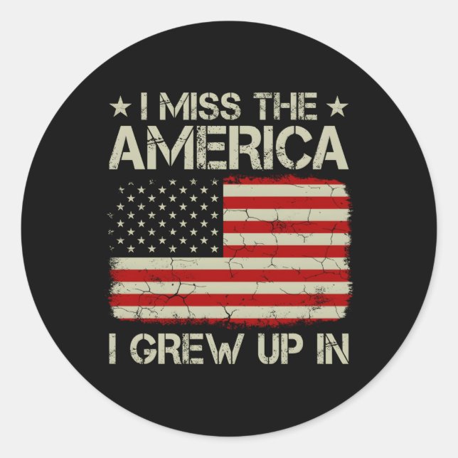 Adesivo Antiga Bandeira Americana Que Sinto Falta Da Améri (Frente)