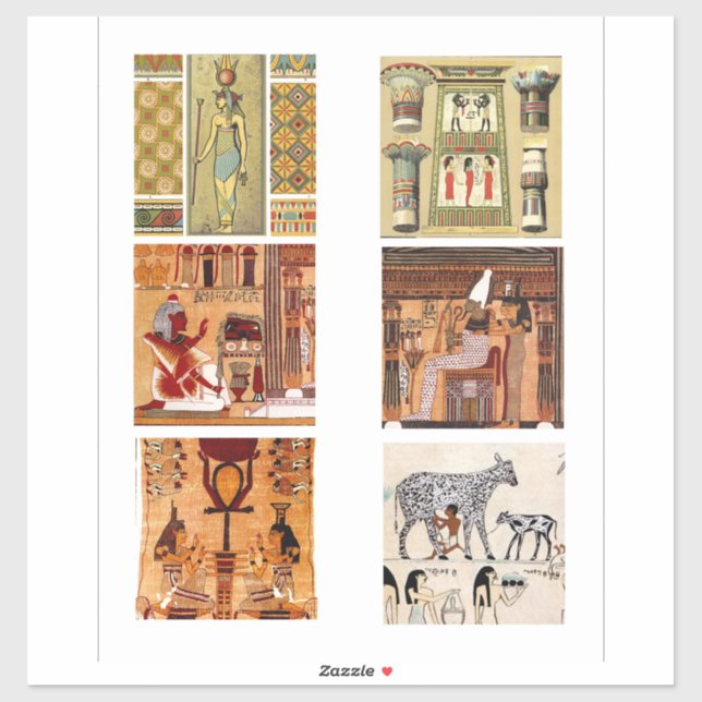 Adesivo Antiga Vintage egípcia Arte antiga (Folha)