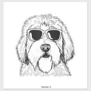Adesivo Antigo Cão-de-Ovelha Inglês Desenho Arte Desenho