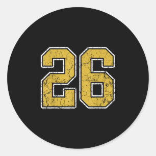 Adesivo Antigo Dourado Black White Sports Número 26 Jersey