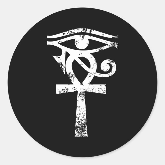 Adesivo Antigo Egípcio Horus Eye Ankh, Arquaeólogo do Egit (Frente)