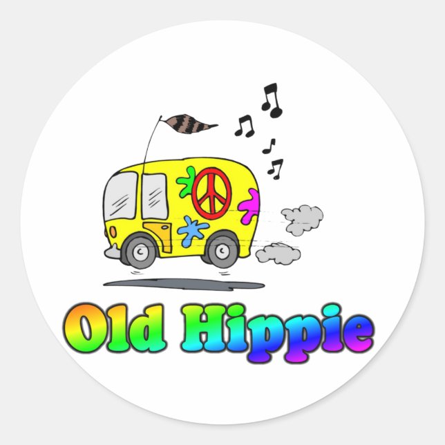 Adesivo Antigo hippie Bus (Frente)