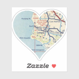 Adesivo Antigo Mapa da Califórnia em Lompoc