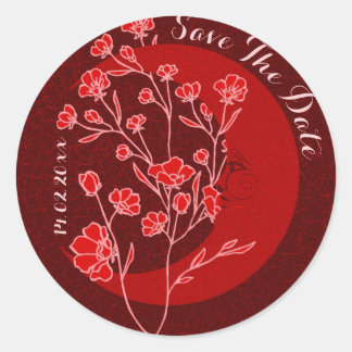Adesivo Antigo Rubi Vermelho Art Nouveau Lua Carta de Salv
