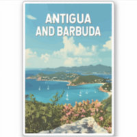 Antígua e Barbuda Ilustração Retro Viagem de Arte