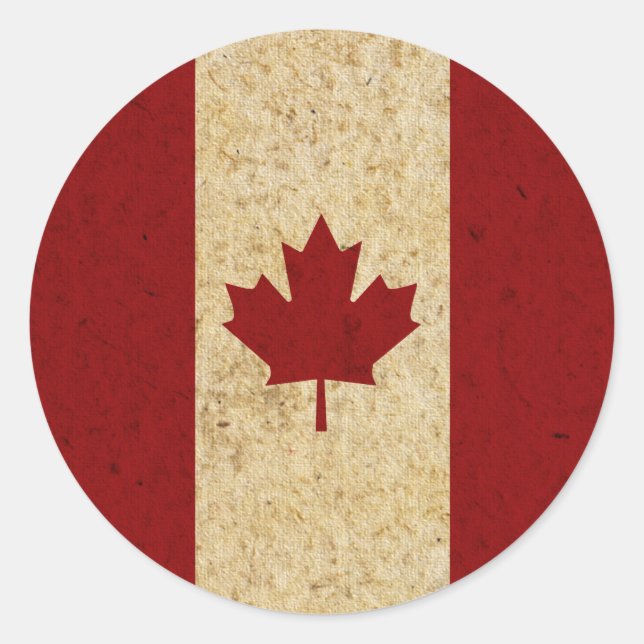 Adesivo Antiguidade Grunge Bandeira Canadense (Frente)
