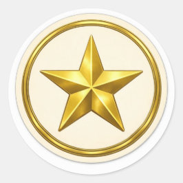 Adesivo Antique Gold Star   Round  Envelope Seal