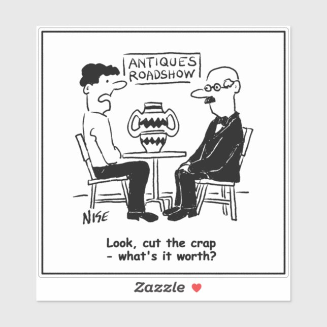 Adesivo Antiques Expert. What's It Worth Funny Valuation (Folha)