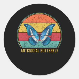 Adesivo Antissocial Borboleta Vintage Retro Introduzir