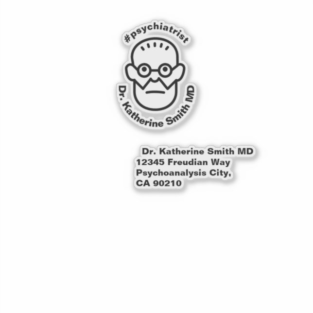 Adesivo Antistress Psychoanalysis Sigmund Freud Clinic (Frente)