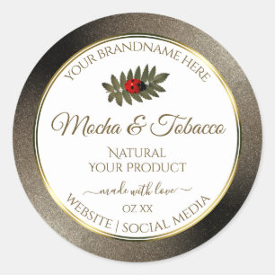 Adesivo Antracite Glitter White Product Labels Ladybug