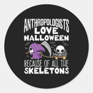 Adesivo Antropólogos adoram esqueletos de Halloween