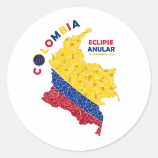 Adesivo anual Eclipse redondo da Colômbia