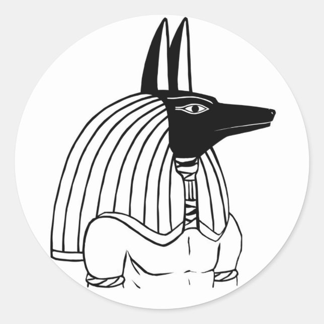 Adesivo Anubis preto e branco (Frente)