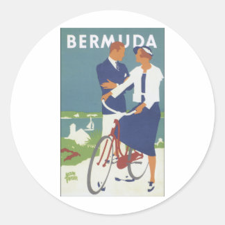 Adesivo Anúncio das Bermudas com um casal de navegação