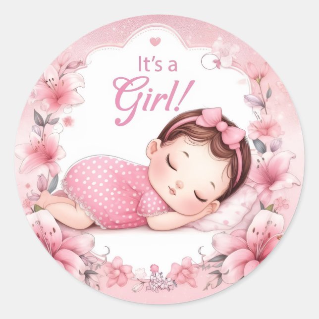 Adesivo Anúncio de Bebê Menina Fofura (Frente)