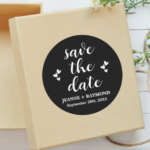 Adesivo Anúncio de casamento romântico preto para salvar a