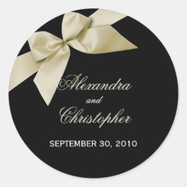 Adesivo Anúncio de Convite para Casamento Cream Ribbon