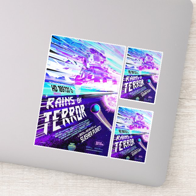 Adesivo Anúncio De Filme De Horror Sci-Fi, Chuvas De Terro (Detalhe)