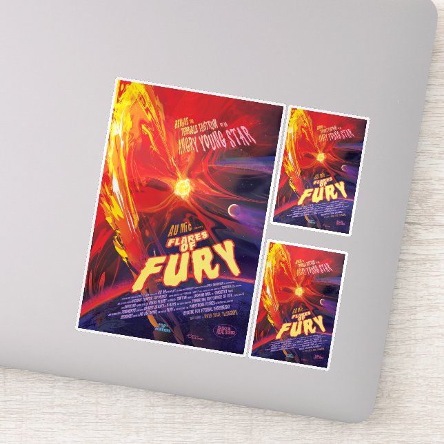 Adesivo Anúncio De Filme De Horror Sci-Fi, Explosões De Fu (Detalhe)