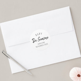 Adesivo Anúncio de Gravidez Branca Moderna