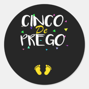 Adesivo Anúncio de Gravidez Cinco De Prego Cinco De Maio