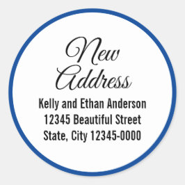 Adesivo Anúncio de Movimentação de Script Branco Azul de N